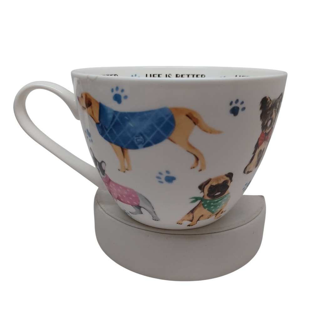 Portobello By Design Bone China Dog Mug Life Is Better With A Dog Oversized Cup